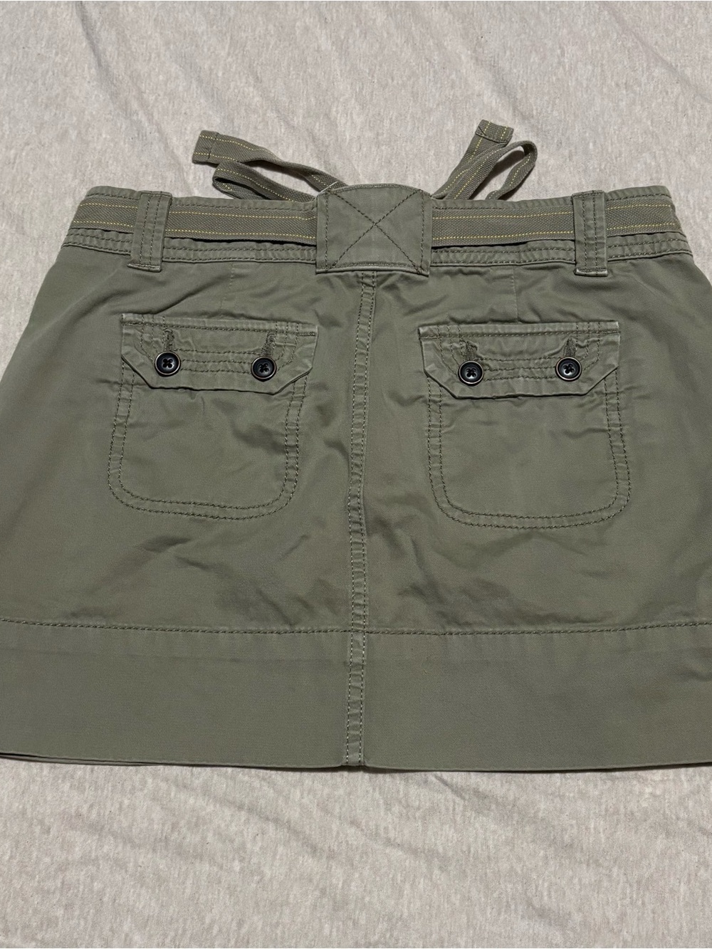 Y2K Khaki green GAP cotton mini skirt size 1 - Picture 4 of 9
